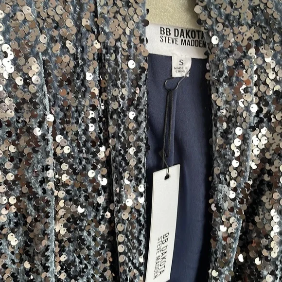 NEW BB DAKOTA STEVE MADDEN HAT TRICK SEQUIN DUSTER - Picture 6 of 9